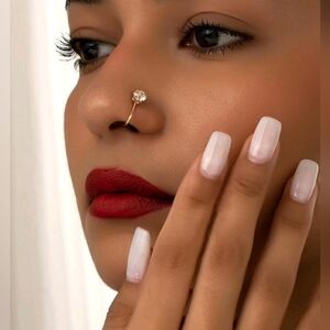 Cubic Zirconia‎ gold Rhinestone Nose Cuff for women